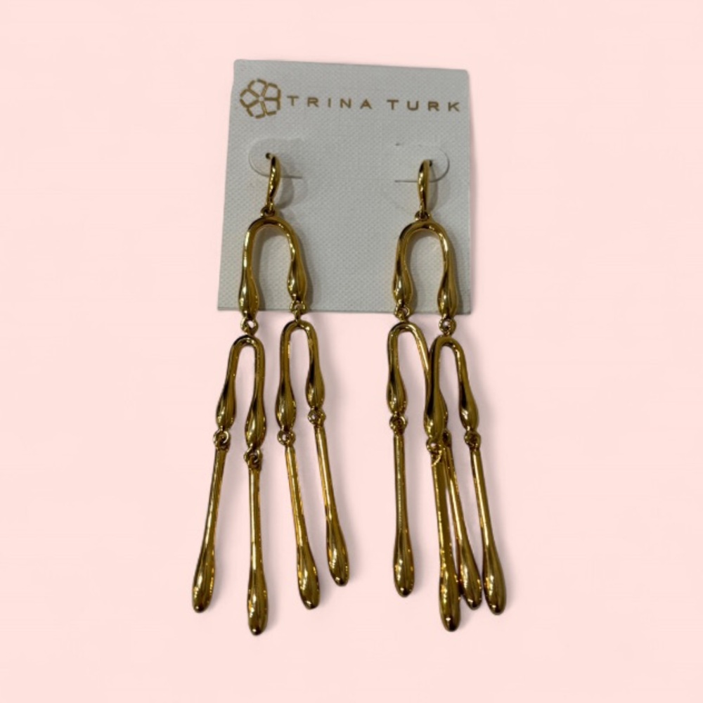 Trina Turk Gold Statement Earrings